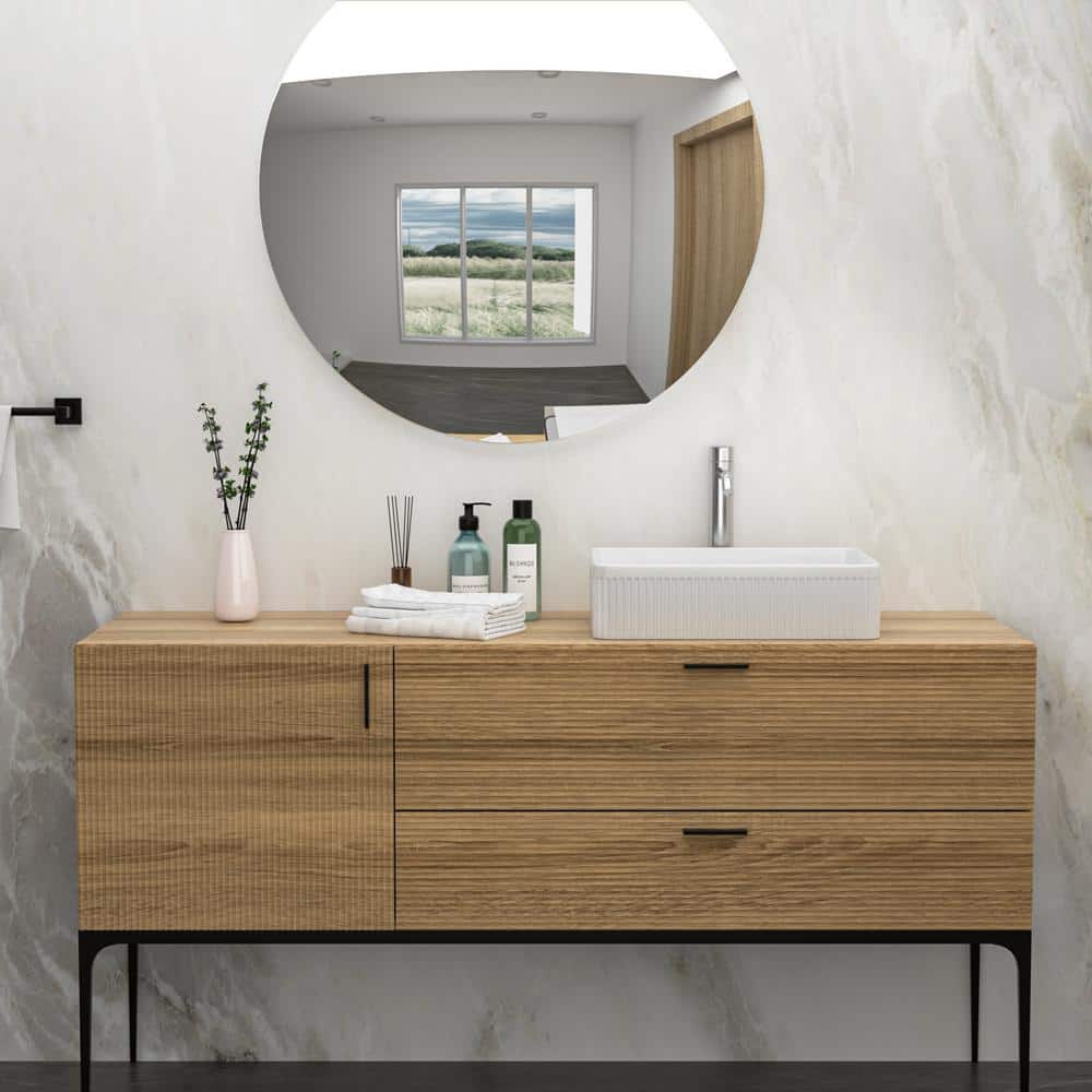 19.63" x 13.69" White Ceramic Rectangular Vessel Sink
