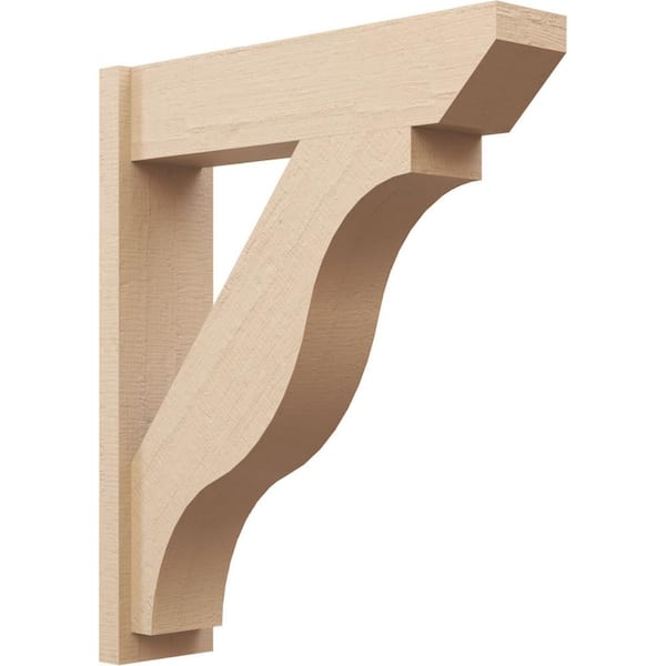 Ekena Millwork 8 in. x 38 in. x 32 in. Funston Slat Rough Cedar Woodgrain Timberthane Polyurethane Outlooker, Primed Tan