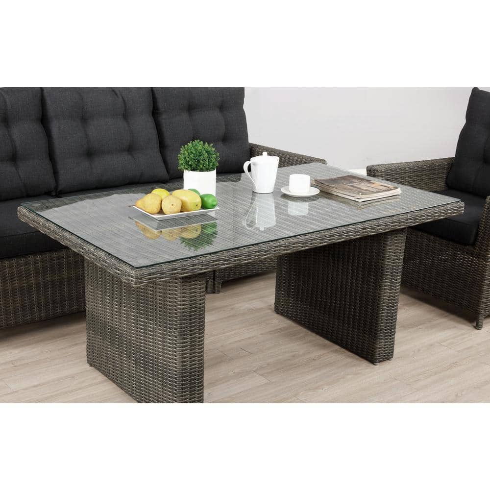 Asti Gray All-Weather Wicker Outdoor Cocktail Table