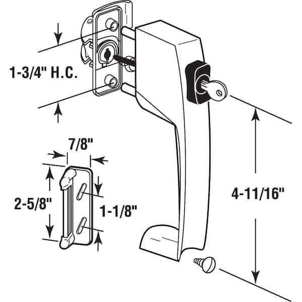 Prime-Line Aluminum, Push Button Screen or Storm Door Latch with