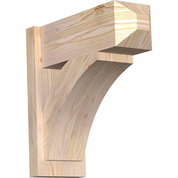 Ekena Millwork 8 in. x 20 in. x 20 in. Douglas Fir Thorton Craftsman Smooth Outlooker
