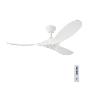 Maverick II 52 in. Indoor/Outdoor Matte White Ceiling Fan with White Blades, DC Motor and 6-Speed Remote Control