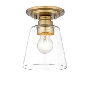 7 in. Olde Brass Flush Mount