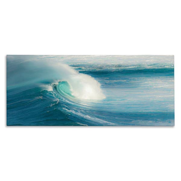 Stupell Industries Bending Ocean Wave by Scott Bennion Unframed Coastal Graphic Art Print 13 in. x 30 in.