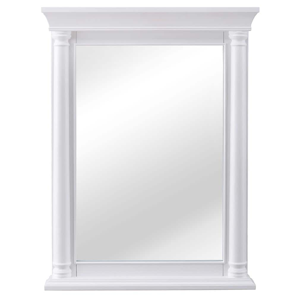 Home Decorators Collection 24 in. W x 32 in. H Framed Rectangular Bathroom Vanity Mirror in White