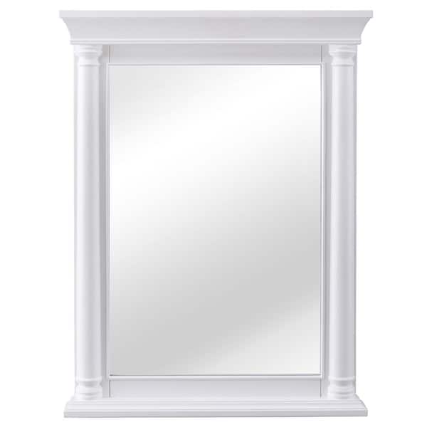 Home Decorators Collection 24 in. W x 32 in. H Framed Rectangular Bathroom Vanity Mirror in White