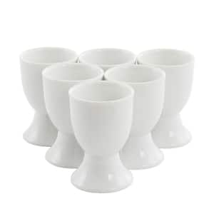 Simply White 6-Piece Porcelain Footed Egg Cups Dinnerware Set