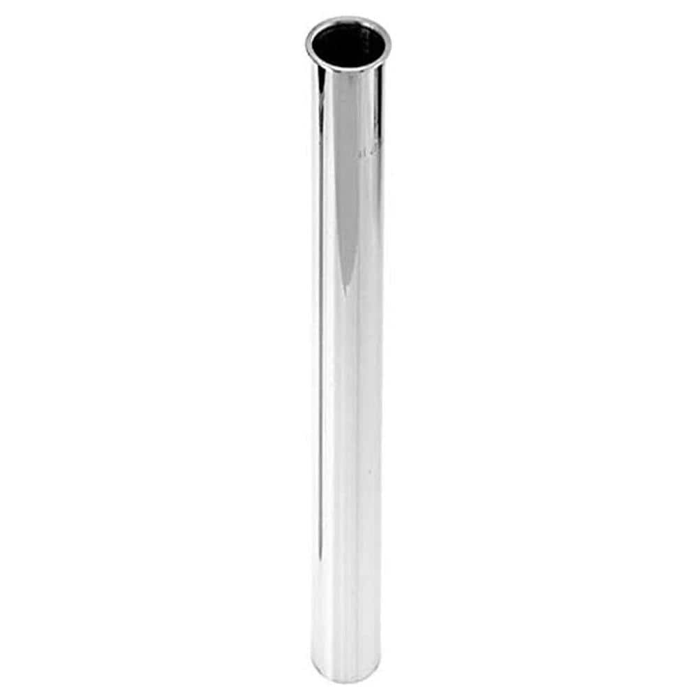 Polished Chrome Brass Single End Flanged Tailpiece, 12-inch