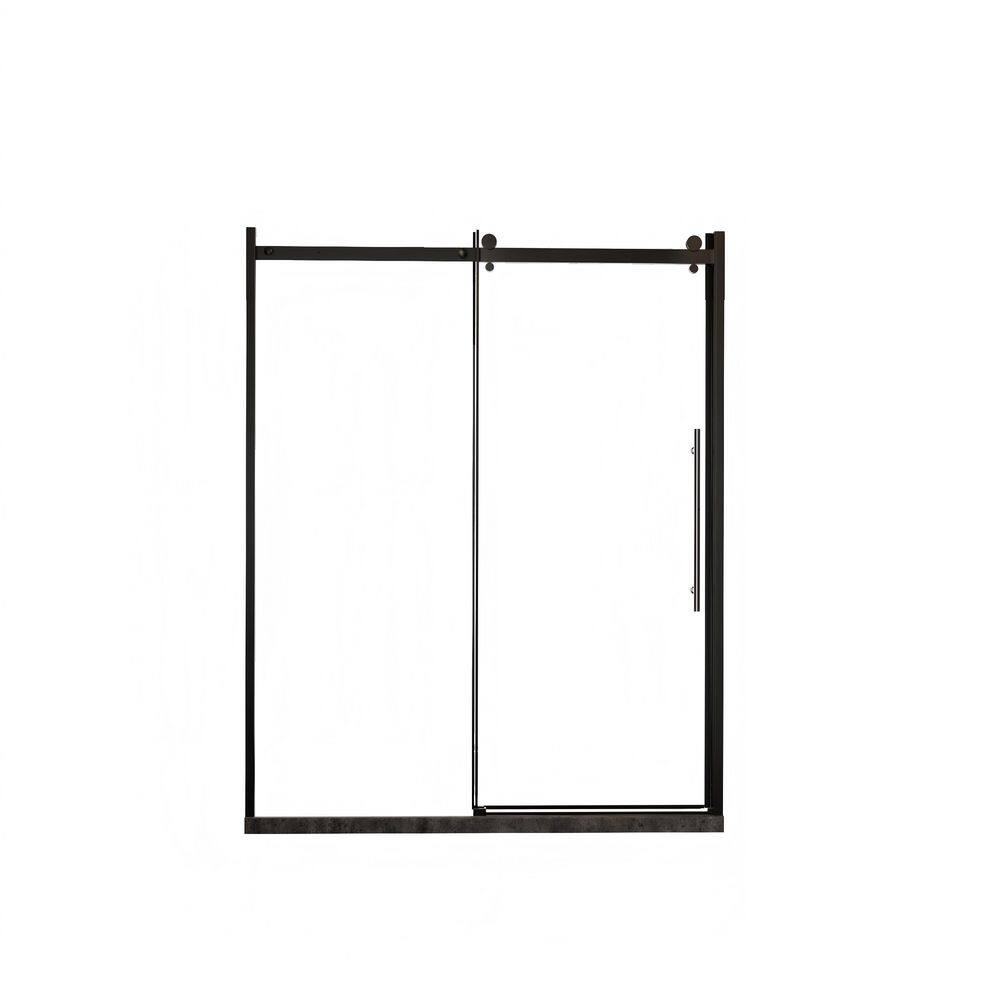 60 in. W x 72 in. H Sliding Framed Shower Door in Matte Black with Clear Glass price history on PriceWatchPro