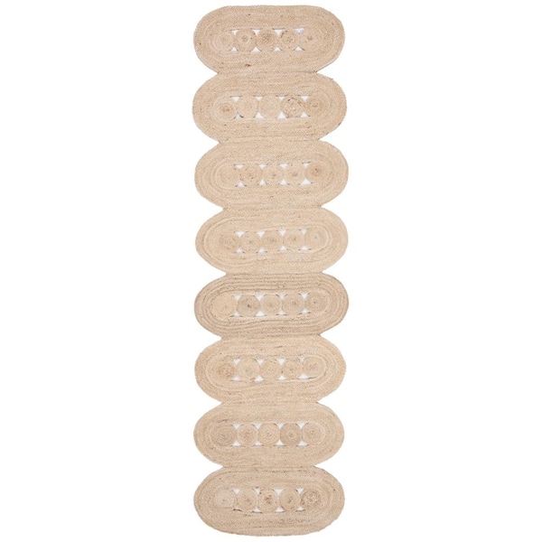 SAFAVIEH Natural Fiber Ivory 2 ft. x 6 ft. Woven Geometric Runner Rug