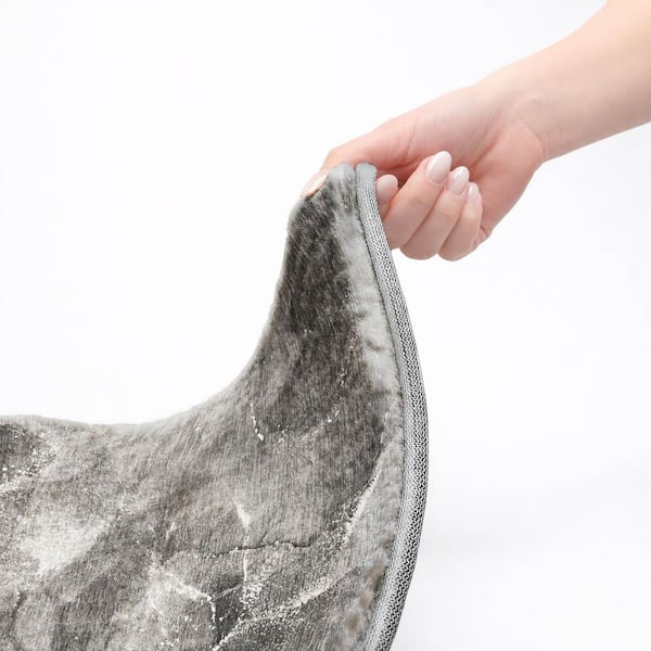 Dream Shag Premium Machine Washable Abstract ADS518 Gray 8 ft. x 10 ft. Area Rug