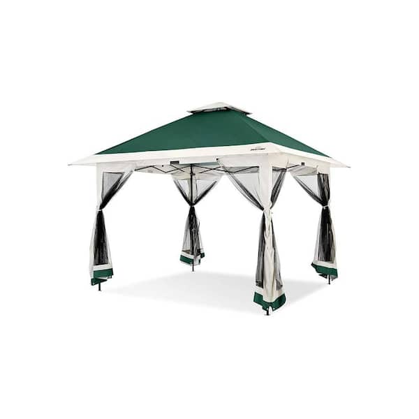 12 ft. x 12 ft. Green Instant Pop Up Gazebo with Full Netting Sidewalls