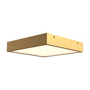 Sydney 14 in. 1 Light 36-Watt Aged Gold Integrated LED Flush Mount