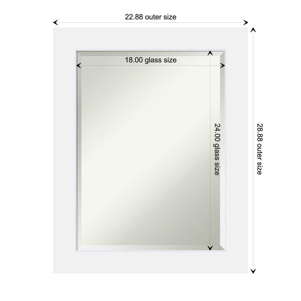 Corvino White Rectangular Wood Bathroom Vanity Mirror