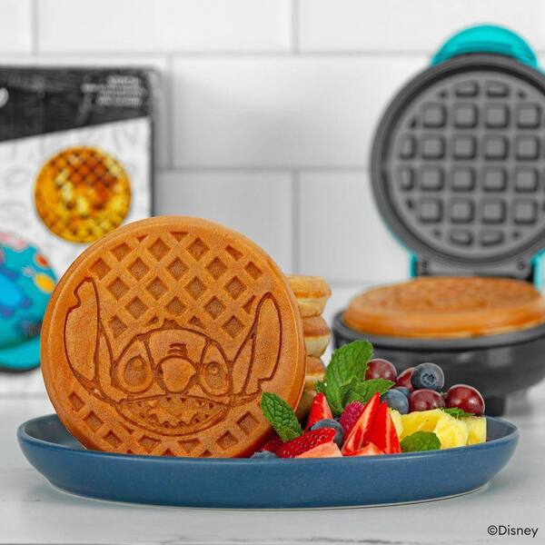 Uncanny Brands 550 Watt Disney Stitch Mini Waffle Maker Teal
