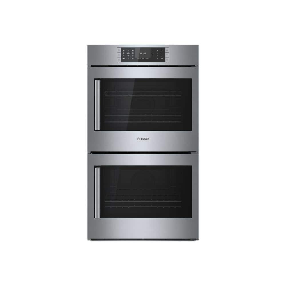 Bosch Benchmark Benchmark Series 30 in. Built-In Double Electric Convection Wall Oven in Stainless Steel with Right SideOpening Door, Silver