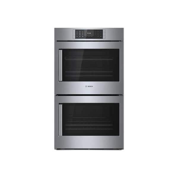 Bosch Benchmark Series 30 in. Built-In Double Electric Convection Wall Oven in Stainless Steel with Right SideOpening Door