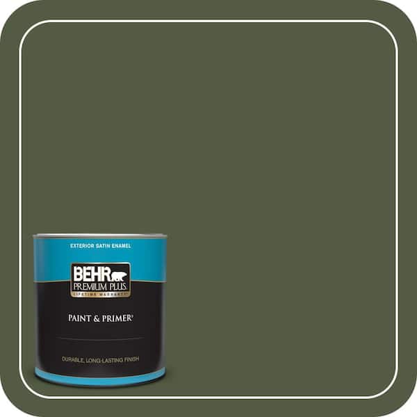 BEHR PREMIUM PLUS 1 qt. #MQ6-54 River Forest Satin Enamel Exterior Paint & Primer