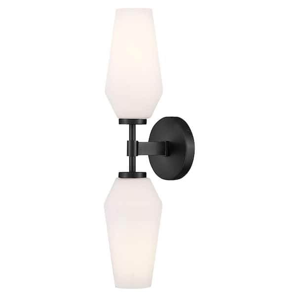 Gio 2-Light Black Sconce