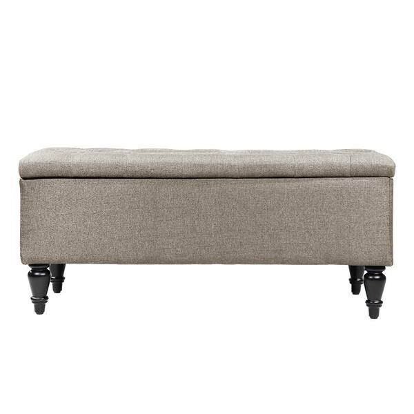 Upholstered tufted on sale storage bench