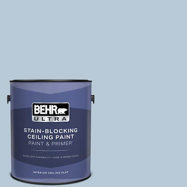 1 gal. #PPU14-15 Denim Light Ceiling Flat Interior Paint & Primer