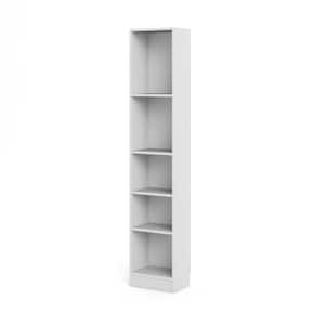 Element 80 in. White Engineered Wood 5-Shelf Standard Bookcase