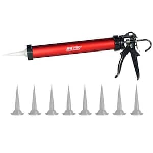 22 oz. Pro Sausage and Bulk Caulk Gun Aluminum Barrel 25:1 Thrust Ratio, and 9 Replacement Tips