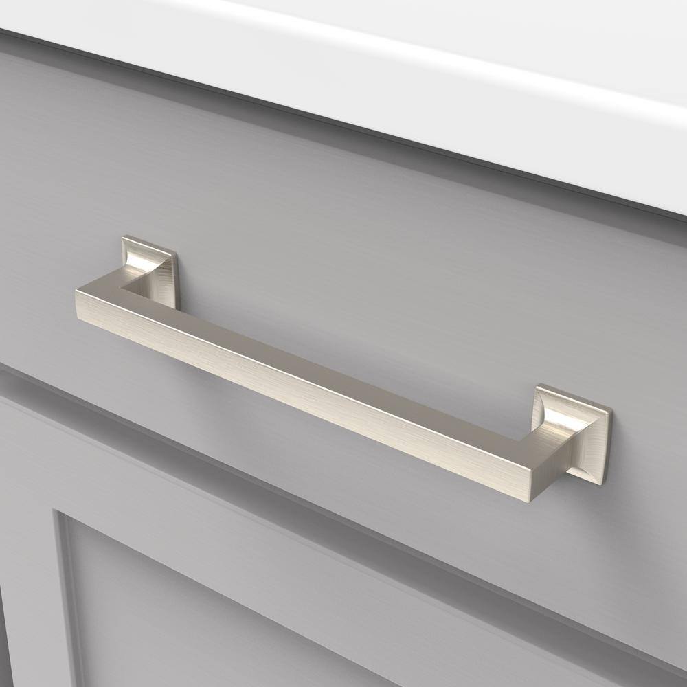 Satin Nickel Modern Rectangular Handle with Mounting Hardware