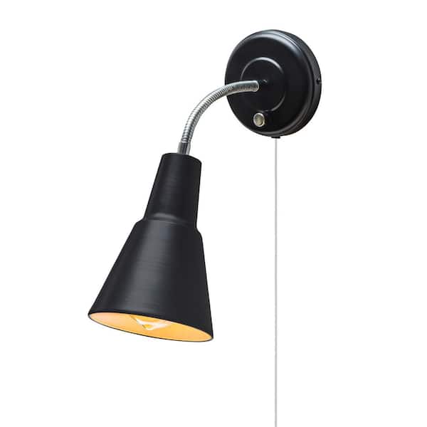 Globe Electric Collins 1 Light Black Plug In Or Hardwire Wall Sconce With 6 Ft Cord 51791 The Home Depot - Home Depot Canada Plug In Wall Sconce