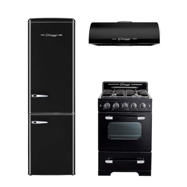 Unique Appliances Classic Retro 24 in. 500 CFM Ducted Under Cabinet Range  Hood with LED Lighting in Midnight Black UGP-24CR RH B - The Home Depot