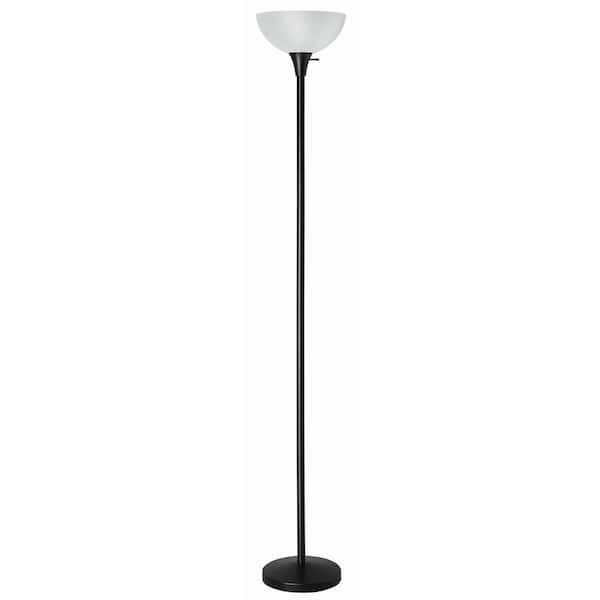 Black Indoor Torchiere Floor Lamp, Torchiere Floor Lamp Shade Replacement Plastic