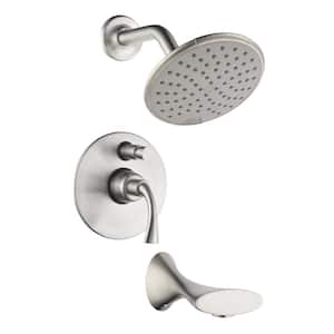 Twist Single-Handle 1-Spray Tub and Shower Faucet 1.8 GPM in. Brushed Nickel (Valve Included)