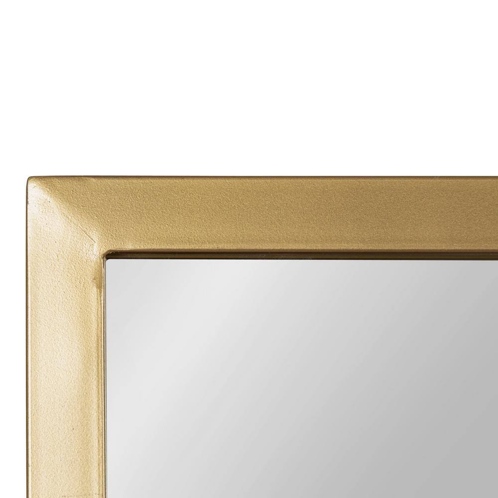 Modern Rectangular Gold Mirror with Shelf - 24x34.7 Inches
