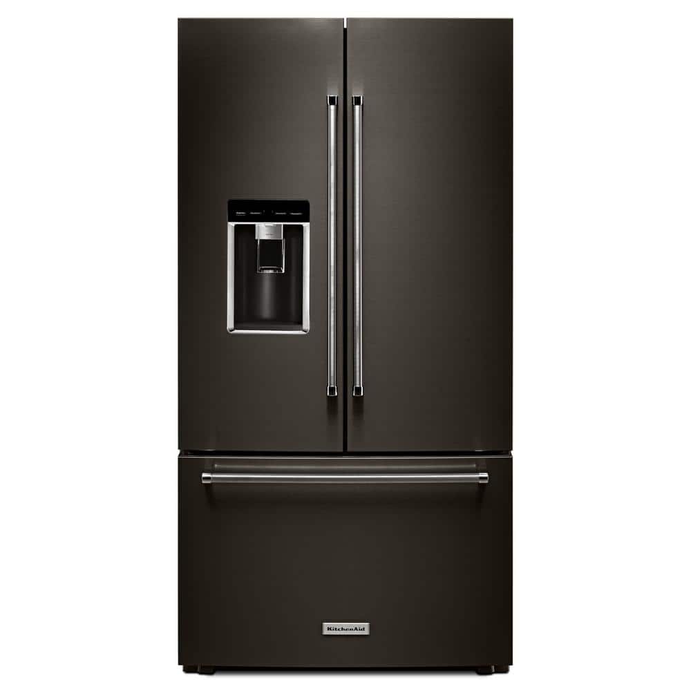 KitchenAid 23.8 cu. ft. French Door Refrigerator in Black Stainless with PrintShield, Counter Depth, Black Stainless with PrintShield Finish