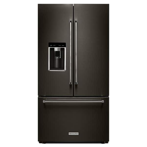 KitchenAid 23.8 cu. ft. French Door Refrigerator in Black Stainless with PrintShield, Counter Depth