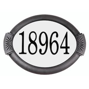 Classic Cast Aluminum Oval Address Plaque, Swedish Silver