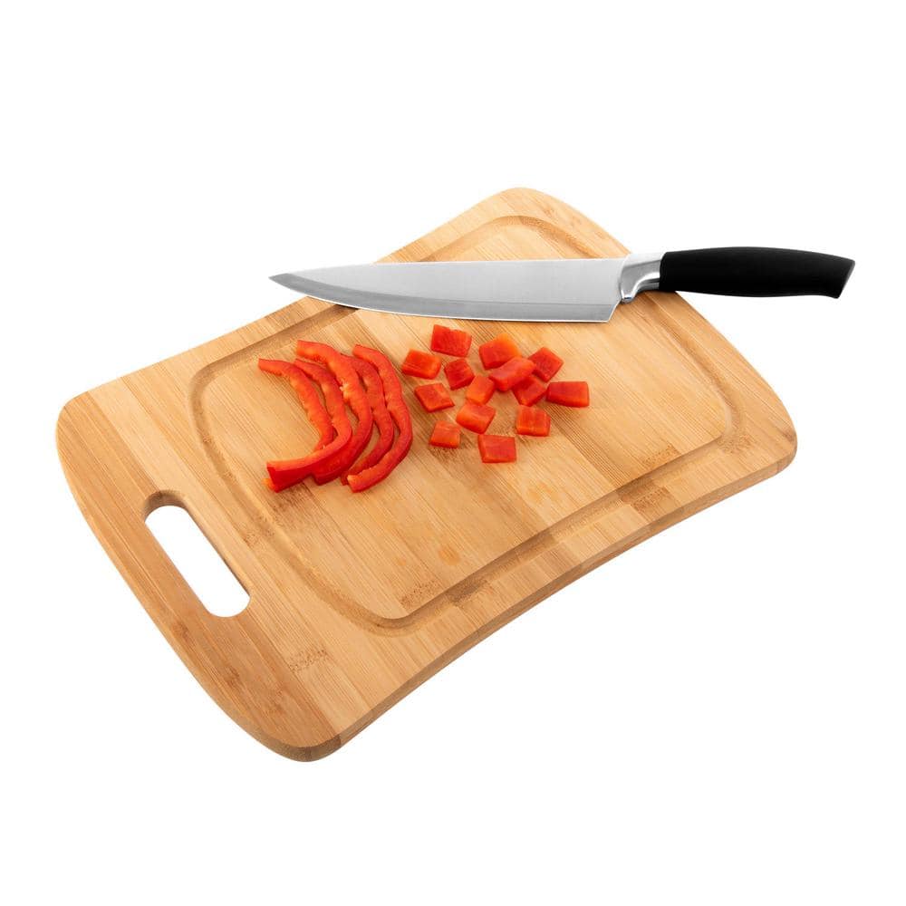 Large Curved Bamboo Cutting Board with Handle