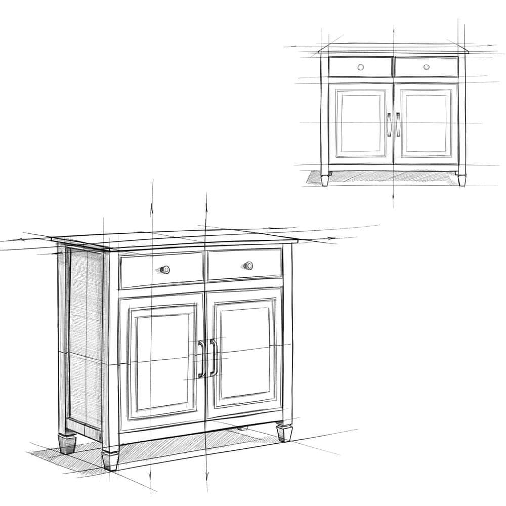 Distressed Grey Solid Wood Freestanding Storage Cabinet with Adjustable Shelving