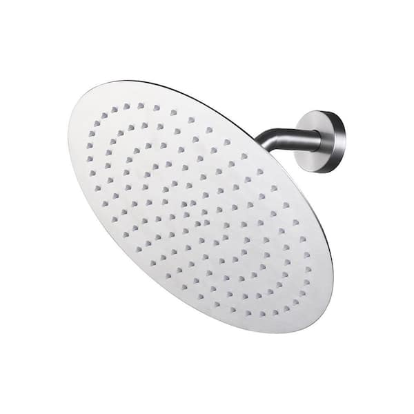 1-Spray Patterns with 1.8 GPM 10 in. Wall Mount Rain Fixed Shower Head in Brushed Nickel