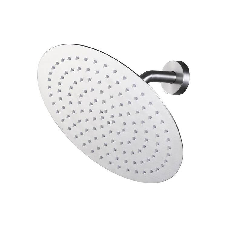 AVITAS 1-Spray Patterns with 1.8 GPM 10 in. Wall Mount Rain Fixed Shower Head in Brushed Nickel