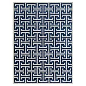 Arto Blue 5 ft. 3 in. x 7 ft. 6 in. Abstract Polypropylene Area Rug