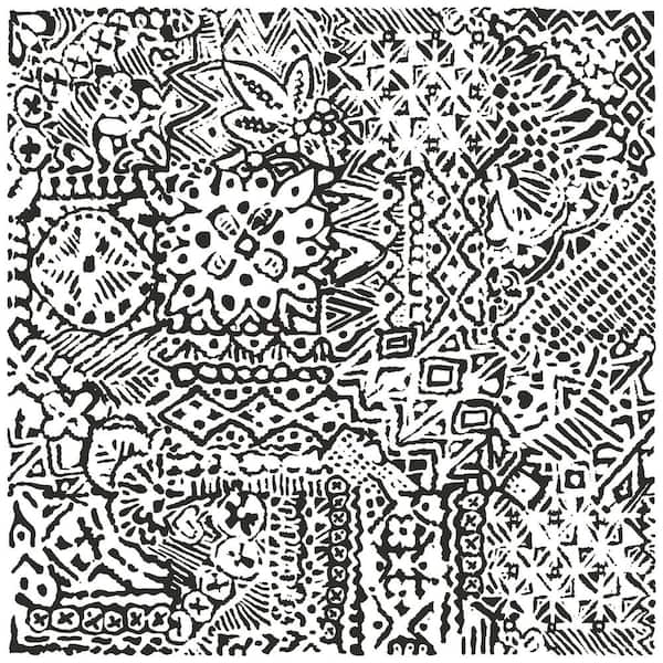 FloorPops Take Home Sample - 6 in. W x 6 in. L Black Reo Peel and Stick Vinyl Tiles