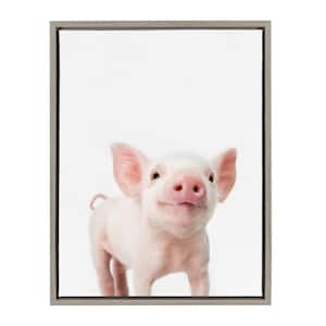 Sylvie "Animal Studio Piglet" by Amy Peterson Framed Canvas Wall Art