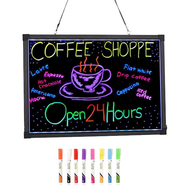 28 in. x 20 in. LED Illuminated Hanging Message Writing Board