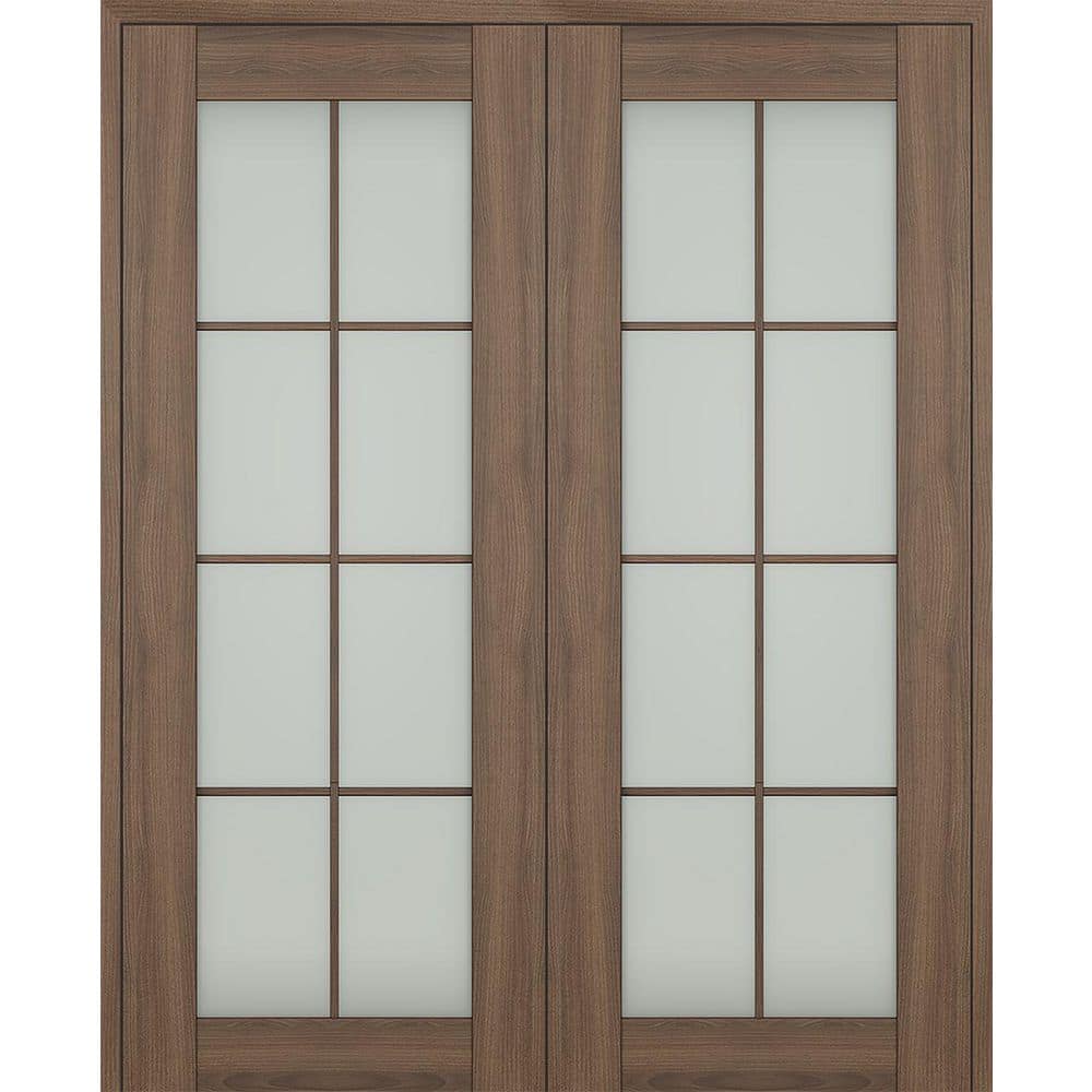 Avon 8 Lite N 60 in. x 80 in. Both Active 8-Lite Frosted Glass Pecan Nutwood Wood Composite Double Prehung French Door price history on PriceWatchPro