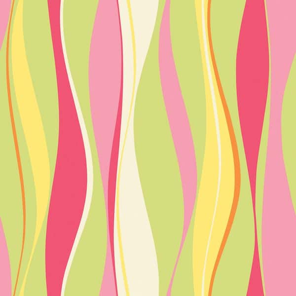 The Wallpaper Company 8 in. x 10 in. Brightly Colored Funky Abstract Wallpaper Sample