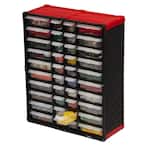 40-Compartment Small Parts Organizer, Red