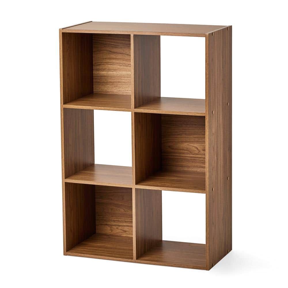 36 in. H x 24 in. W x 12 in. D Warm Walnut 6 - Cube Organizer