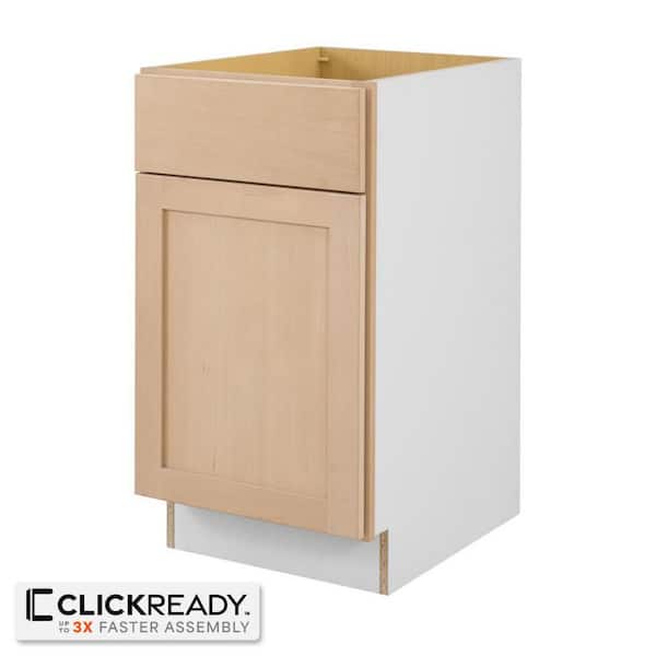 18 in. W x 24 in. D x 34.5 in. H Ready to Assemble Base Kitchen Cabinet in Unfinished with CLICKREADY Technology