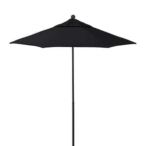 7.5 ft. Black Fiberglass Market Patio Umbrella with Manual Push Lift in Black Pacifica Premium